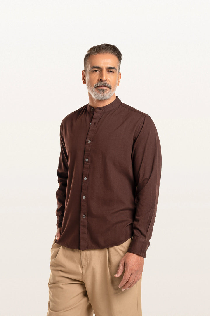 Puck Khadi Espresso Men's Smart Fit Shirt