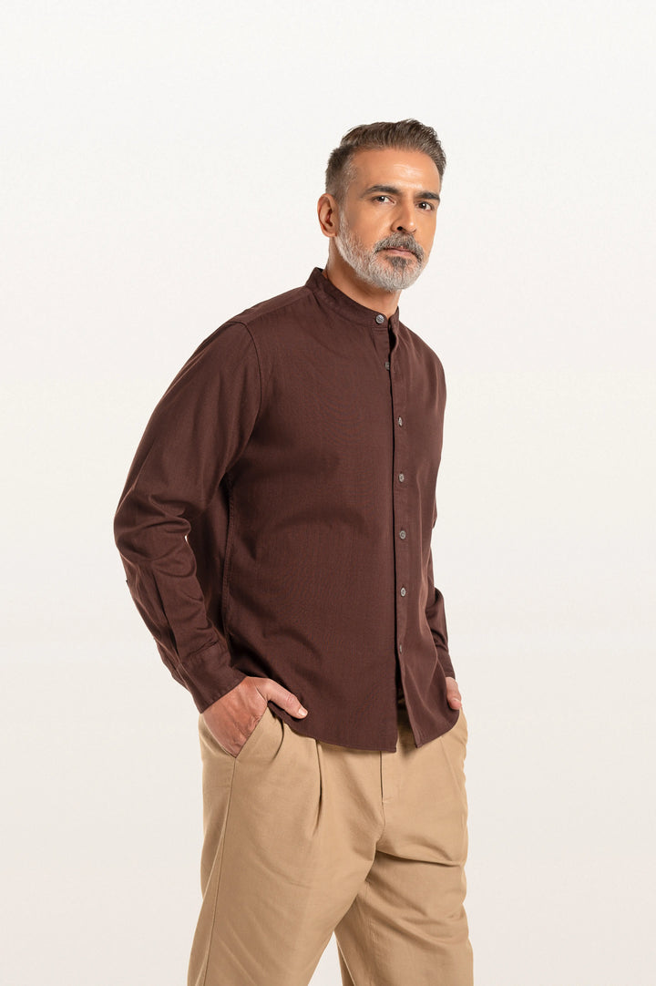 Puck Khadi Espresso Men's Smart Fit Shirt