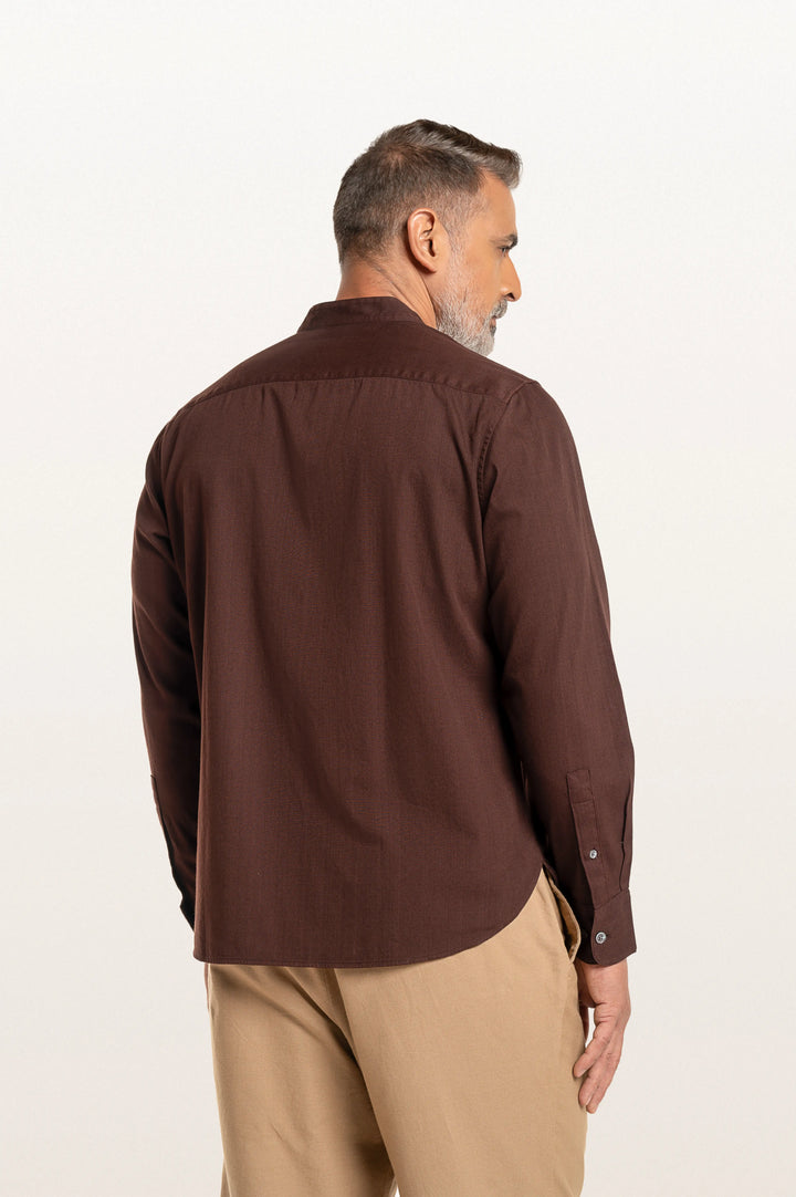 Puck Khadi Espresso Men's Smart Fit Shirt