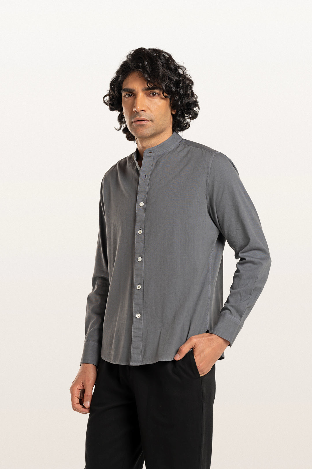 Puck Khadi Titanium Men's Smart Fit Shirt