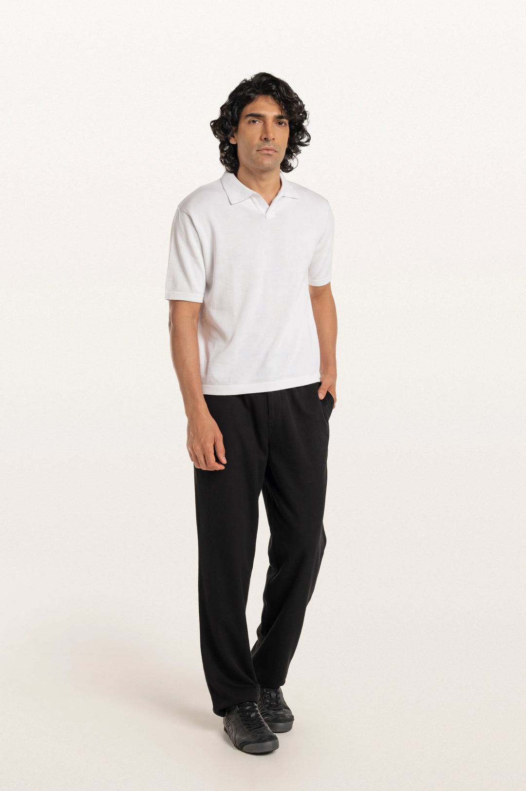 Luma White Men's Smart Fit Polo Tee