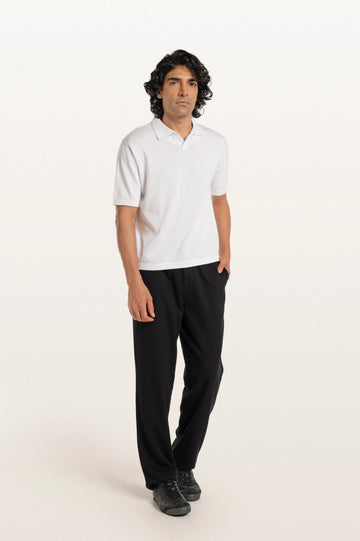 Luma White Men's Smart Fit Polo Tee