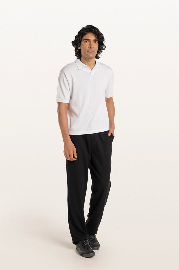 Luma White Men's Smart Fit Polo Tee
