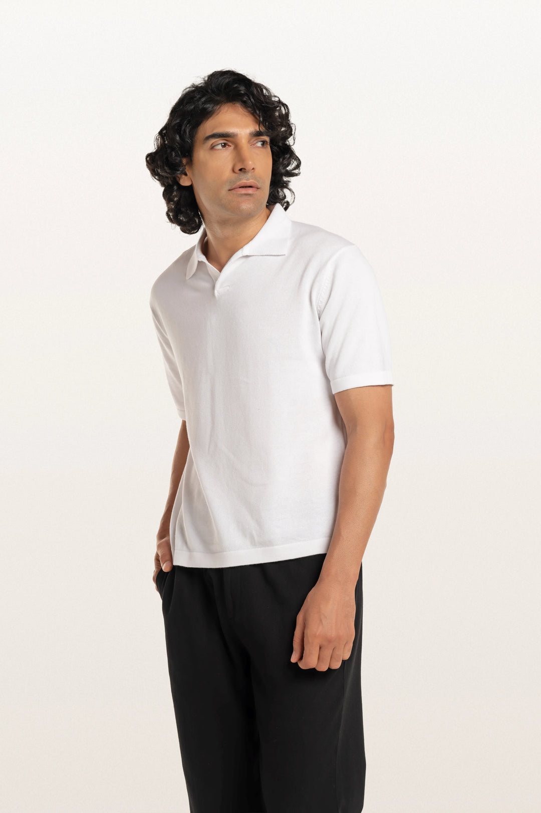 Luma White Men's Smart Fit Polo Tee