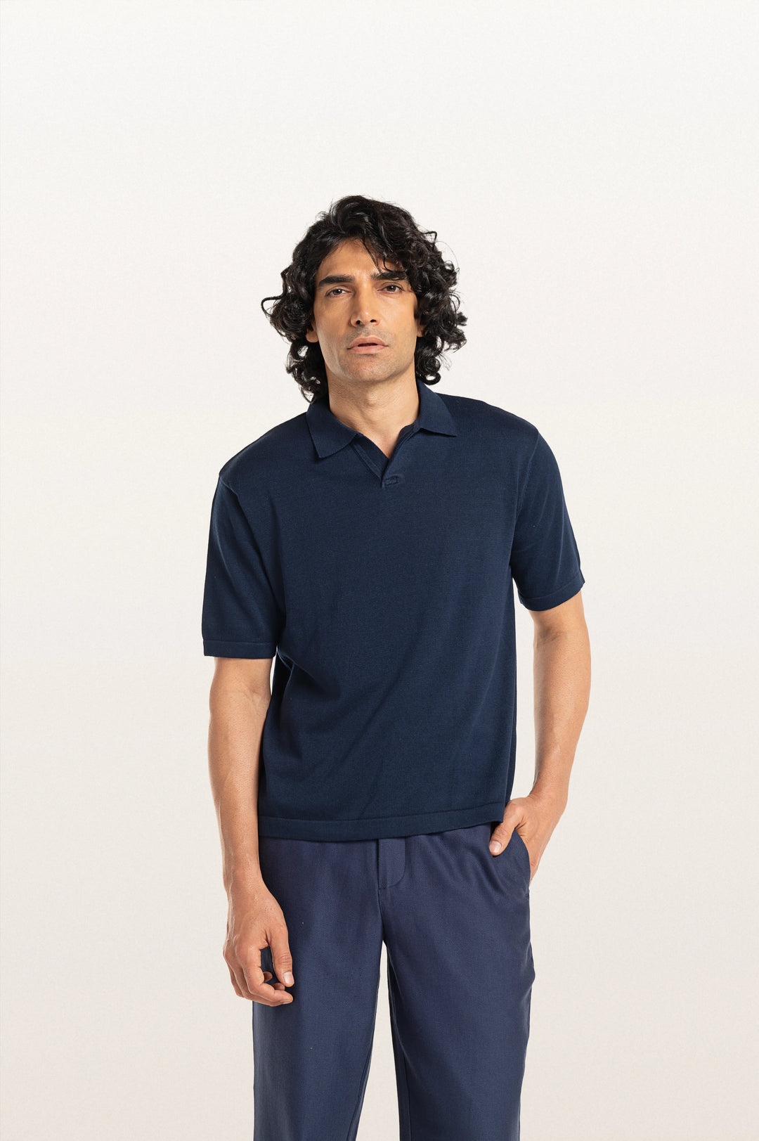 Luma Sunset Navy Men's Smart Fit Polo Tee
