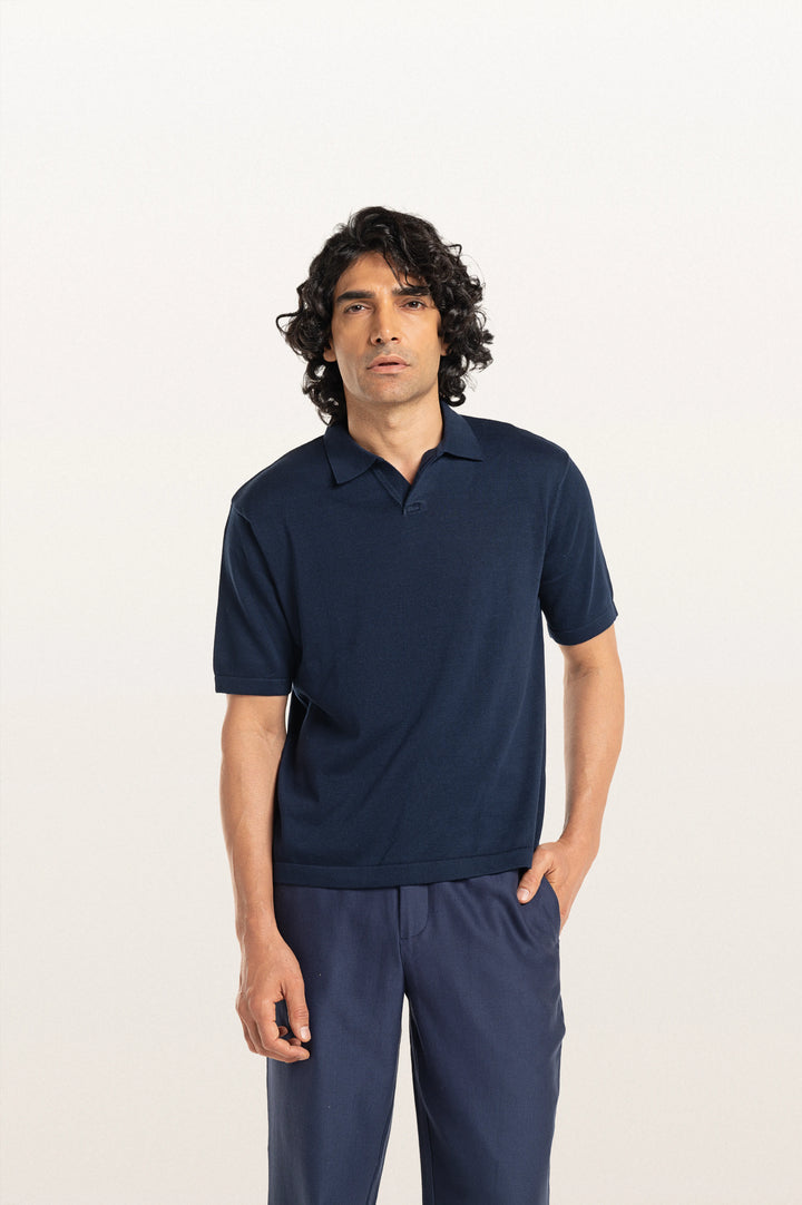 Luma Sunset Navy Men's Smart Fit Polo Tee