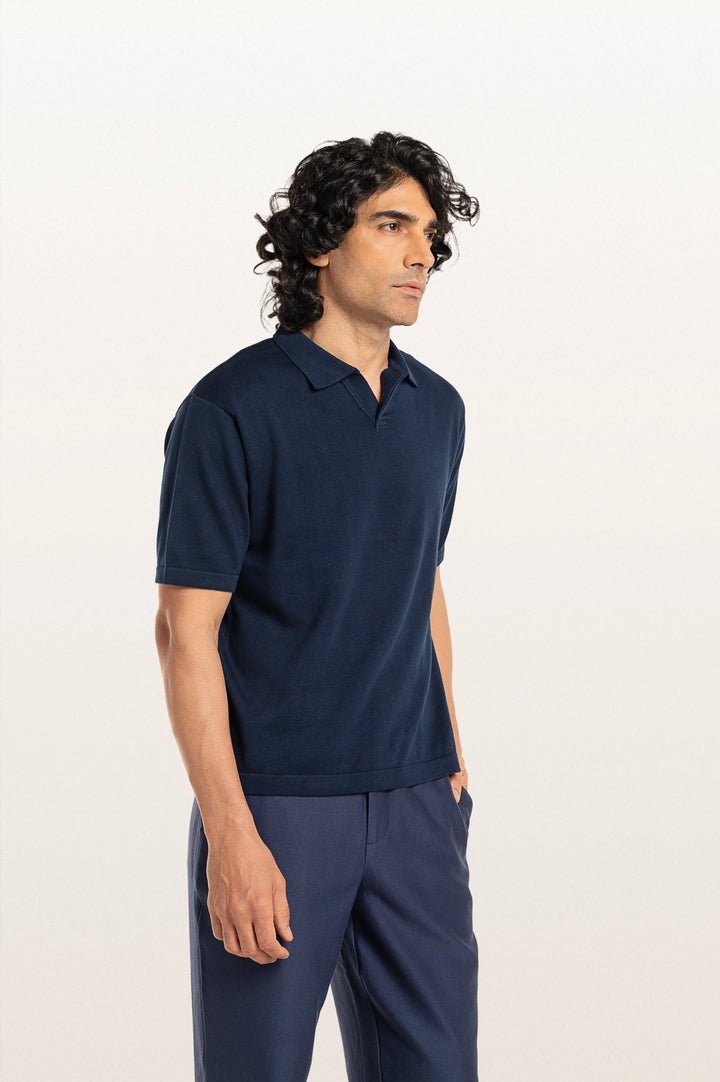 Luma Sunset Navy Men's Smart Fit Polo Tee