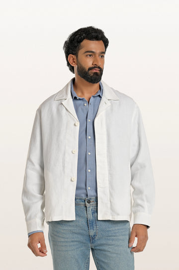 Coren White Men's Smart Fit Jacket
