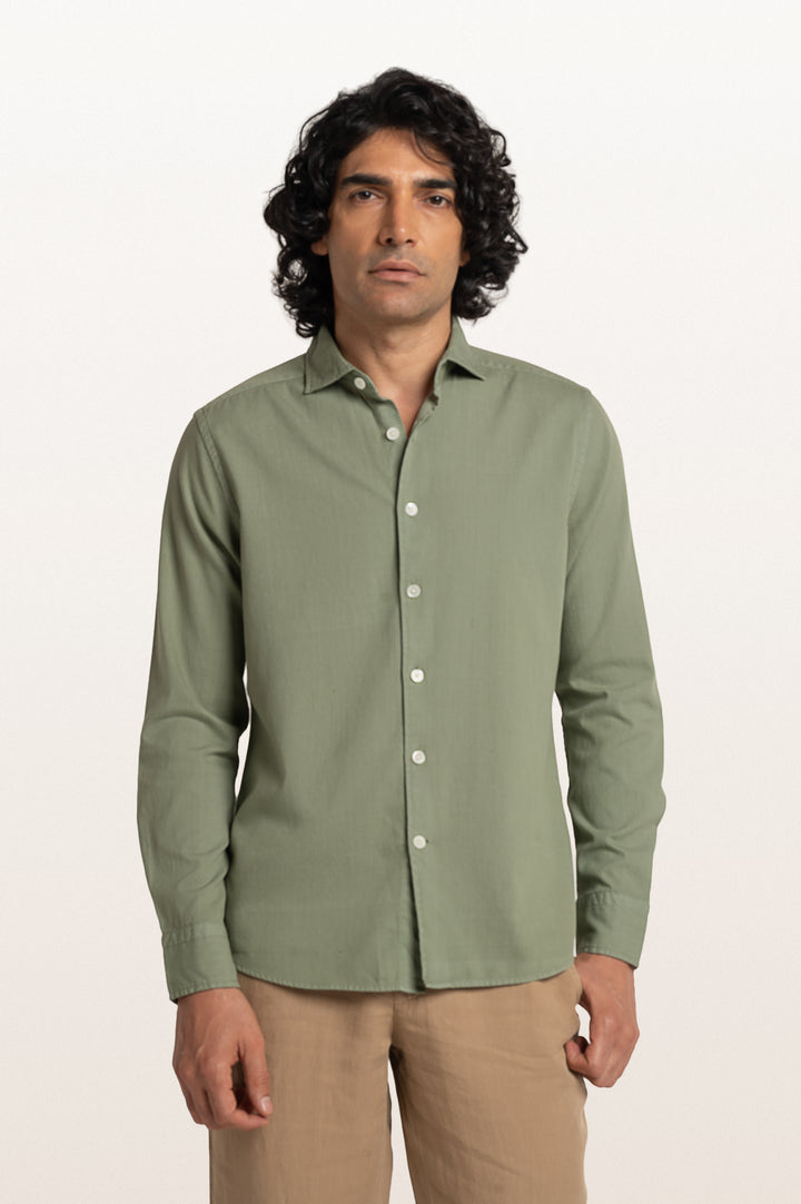 Finn Khadi Matcha Men's Smart Fit Shirt