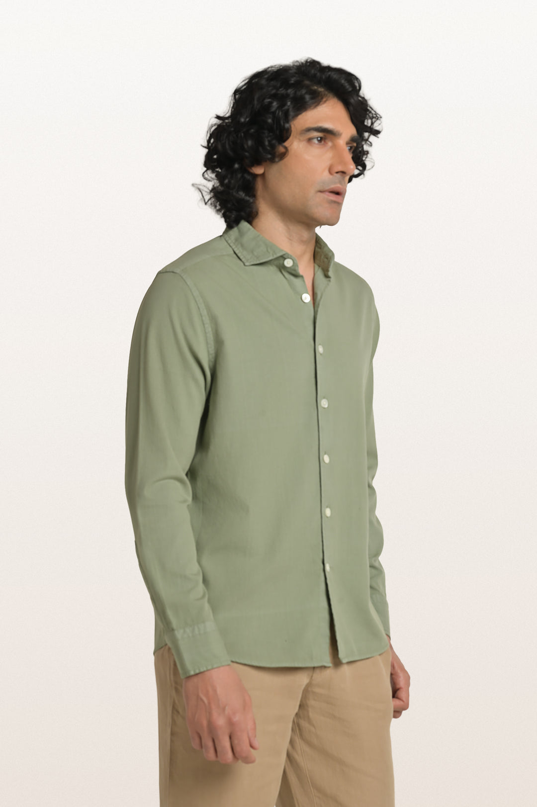 Finn Khadi Matcha Men's Smart Fit Shirt