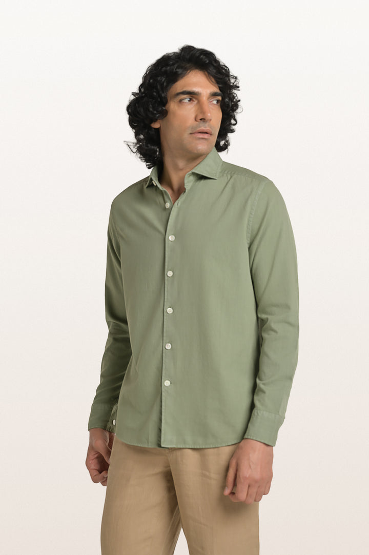 Finn Khadi Matcha Men's Smart Fit Shirt