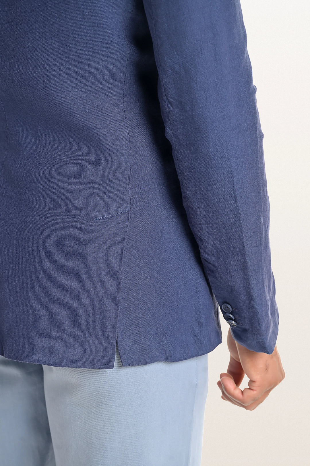 Skylo Sunset Navy Men's Smart Fit Linen Blazer