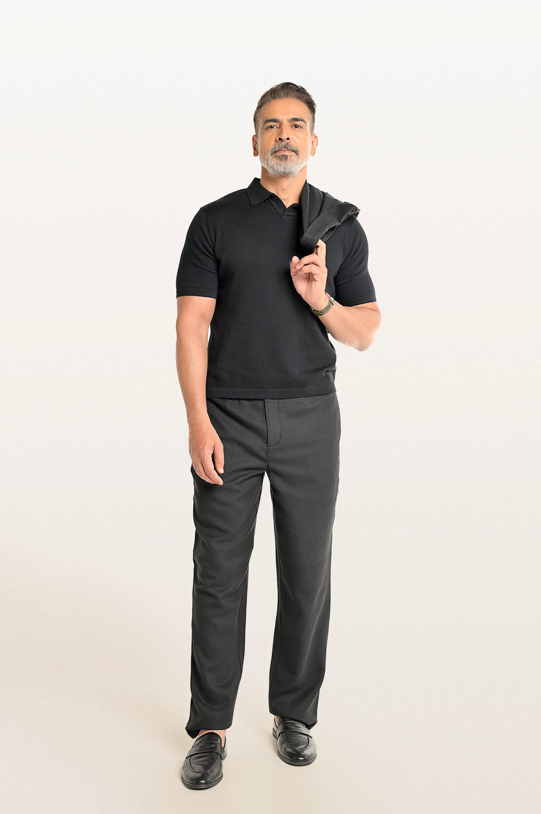 Luma Black Men's Smart Fit Polo Tee