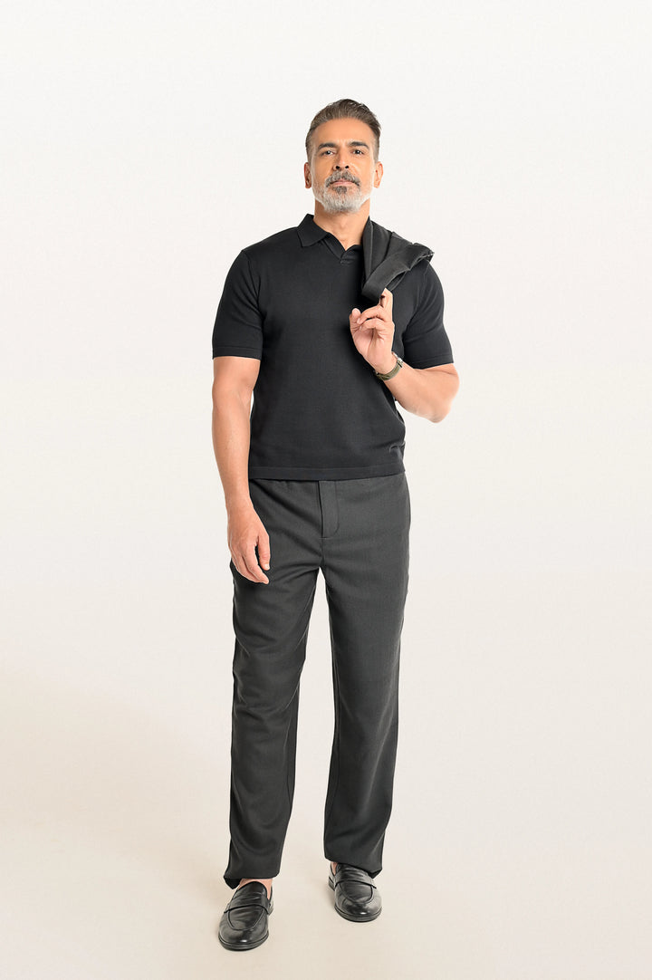 Luma Black Men's Smart Fit Polo Tee