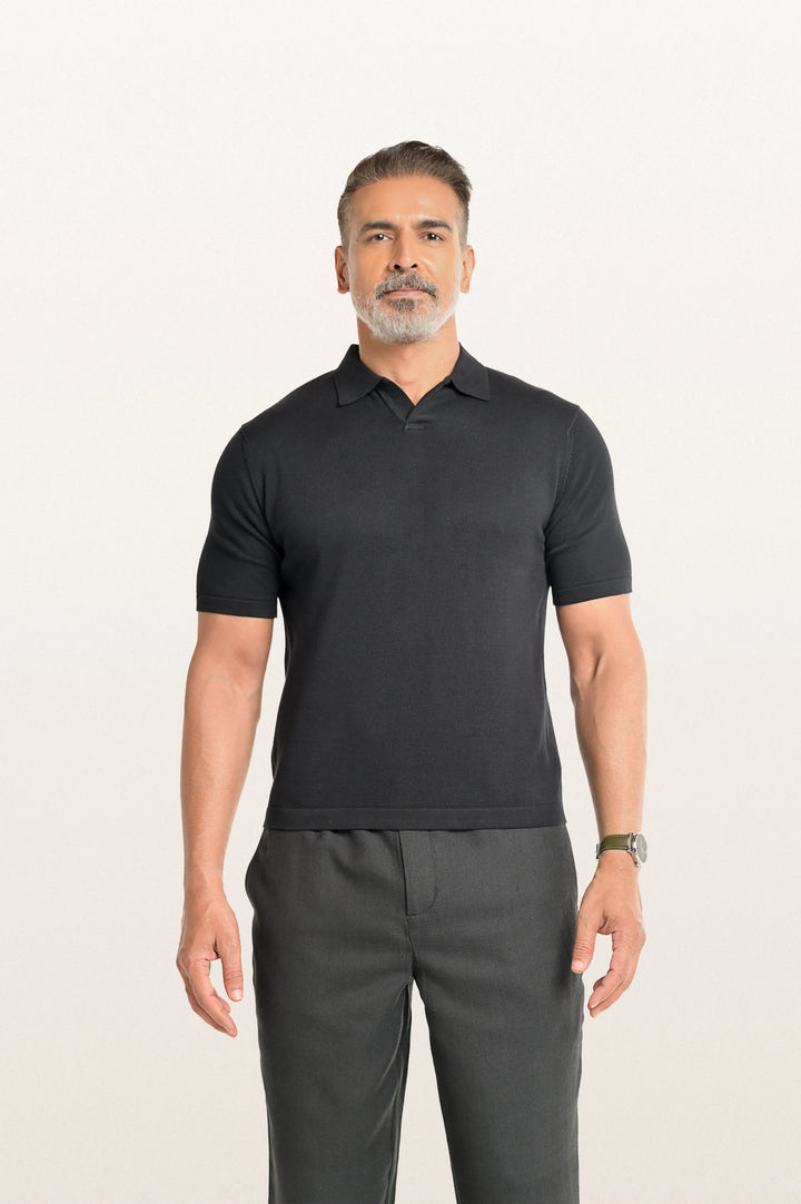 Luma Black Men's Smart Fit Polo Tee