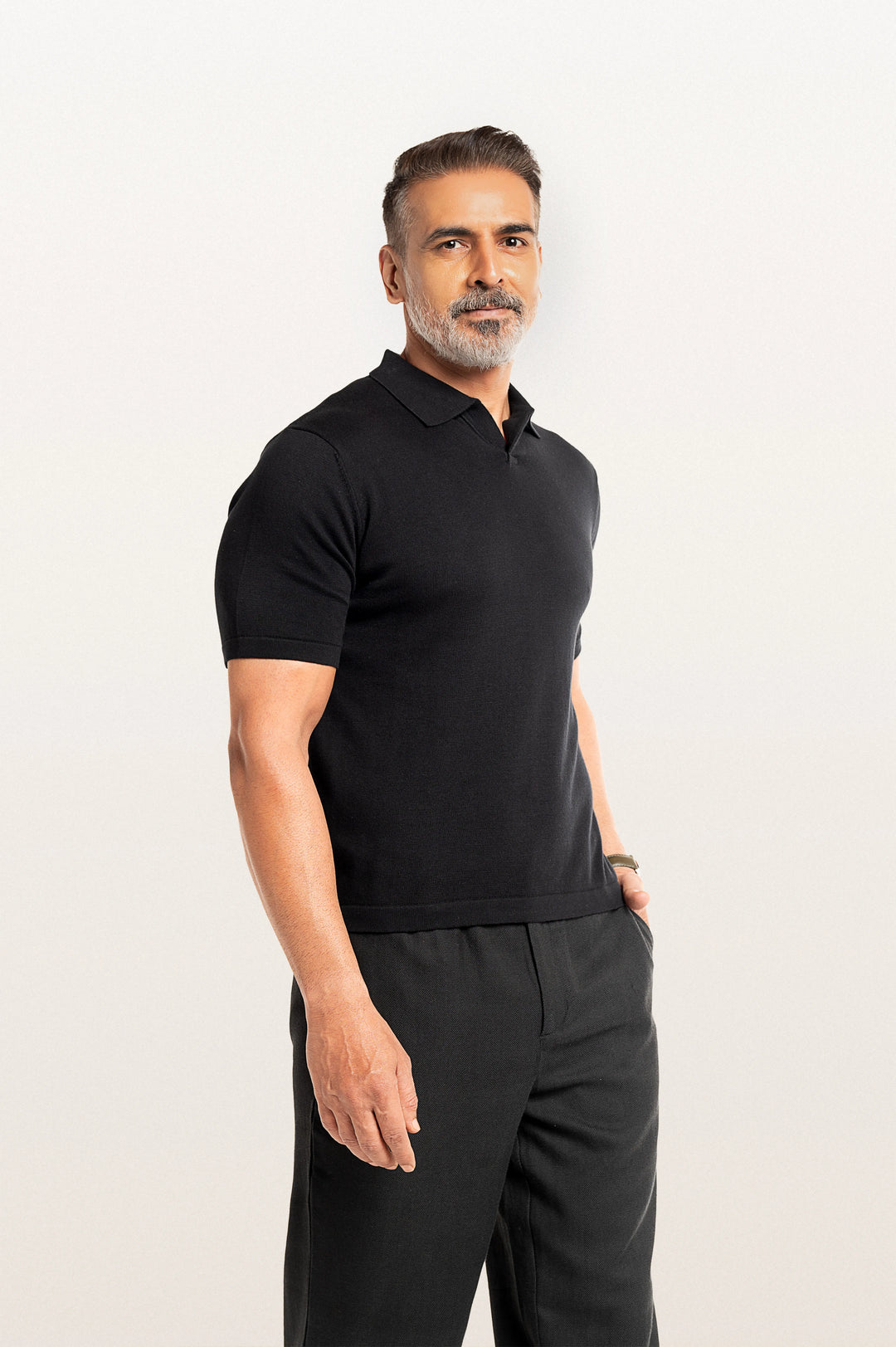 Luma Black Men's Smart Fit Polo Tee