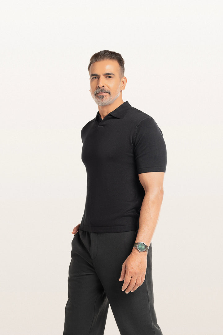 Luma Black Men's Smart Fit Polo Tee