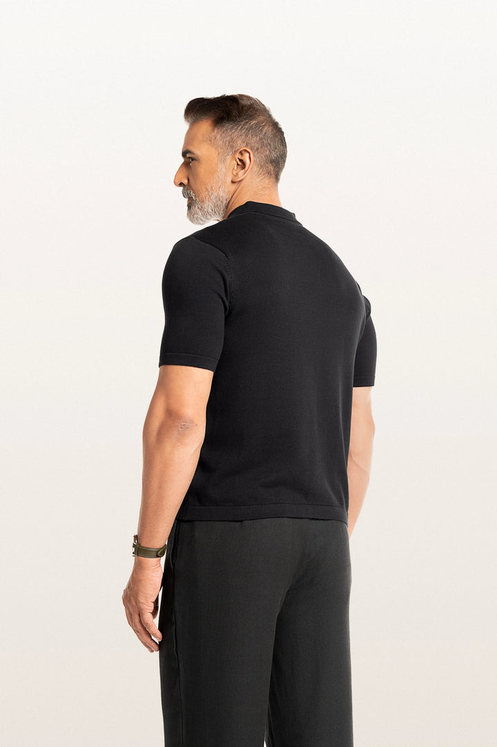 Luma Black Men's Smart Fit Polo Tee