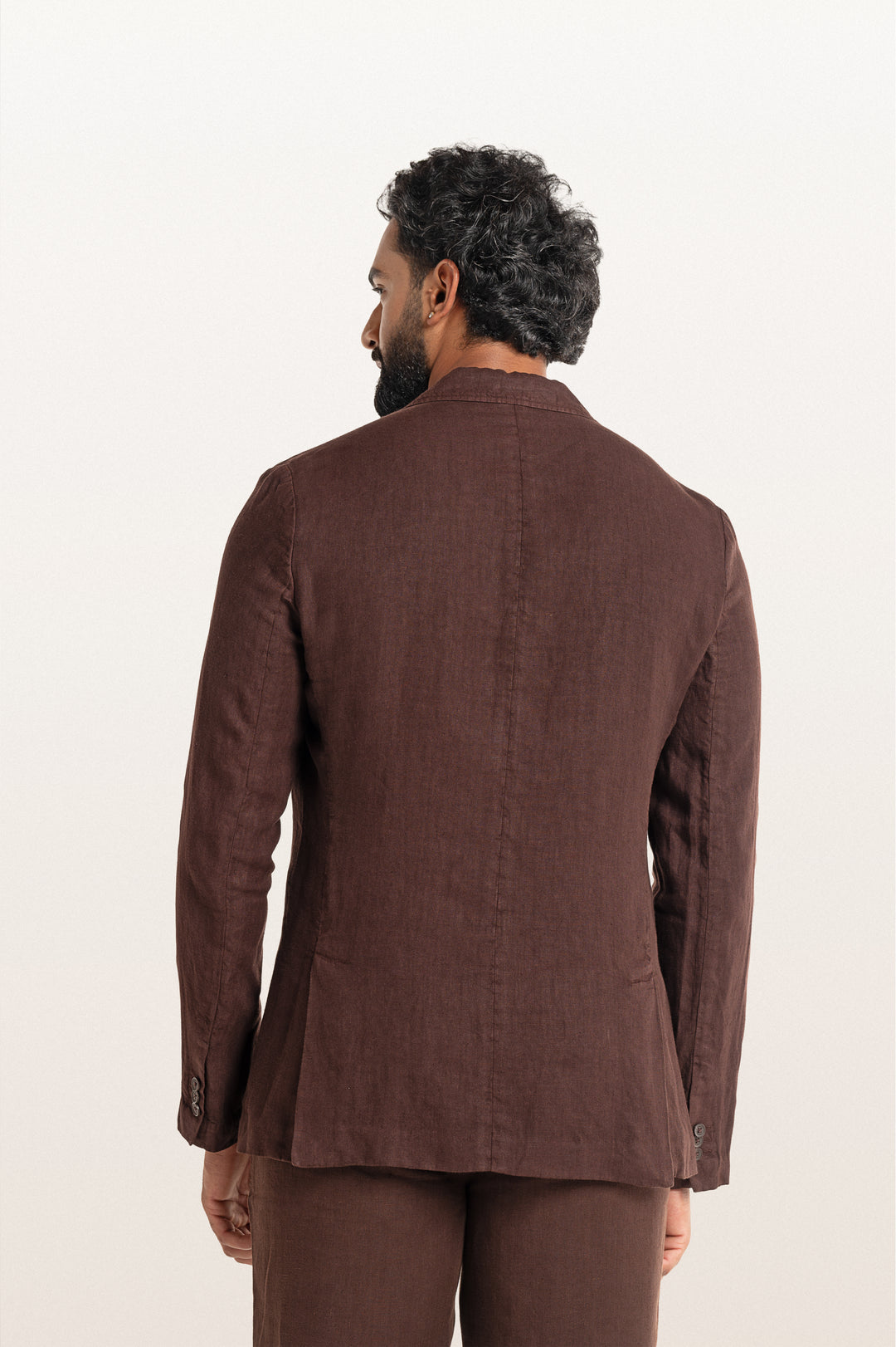 Skylo Espresso Men's Smart Fit Linen Blazer