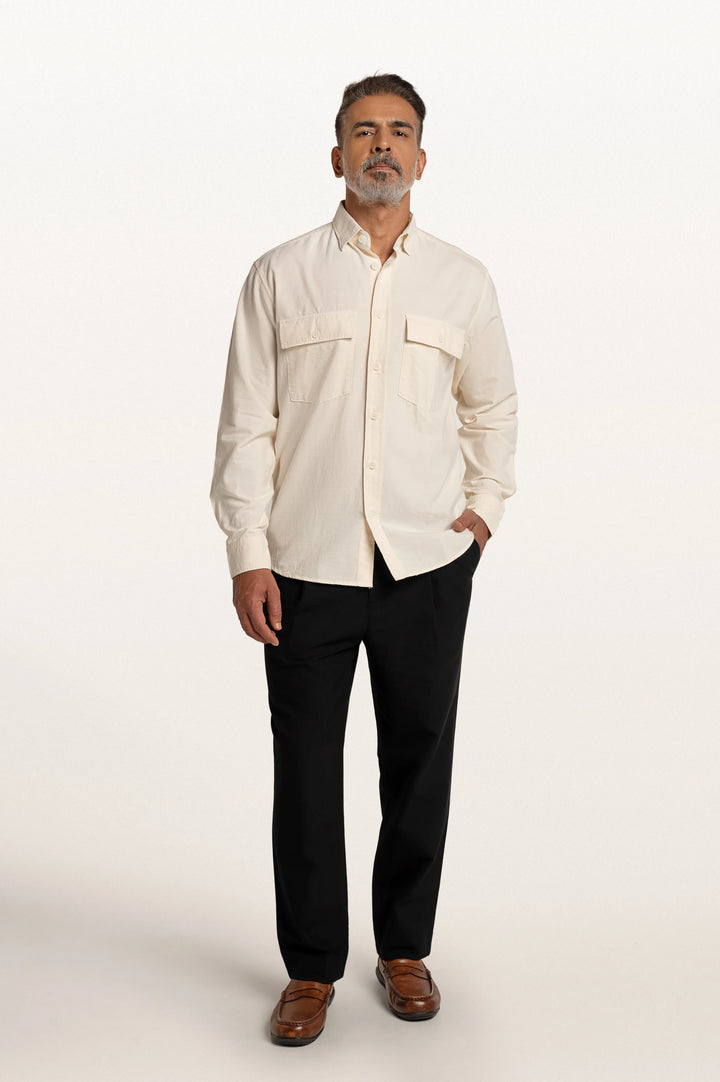 Sian Khadi Ivory Men's Smart Fit Shirt
