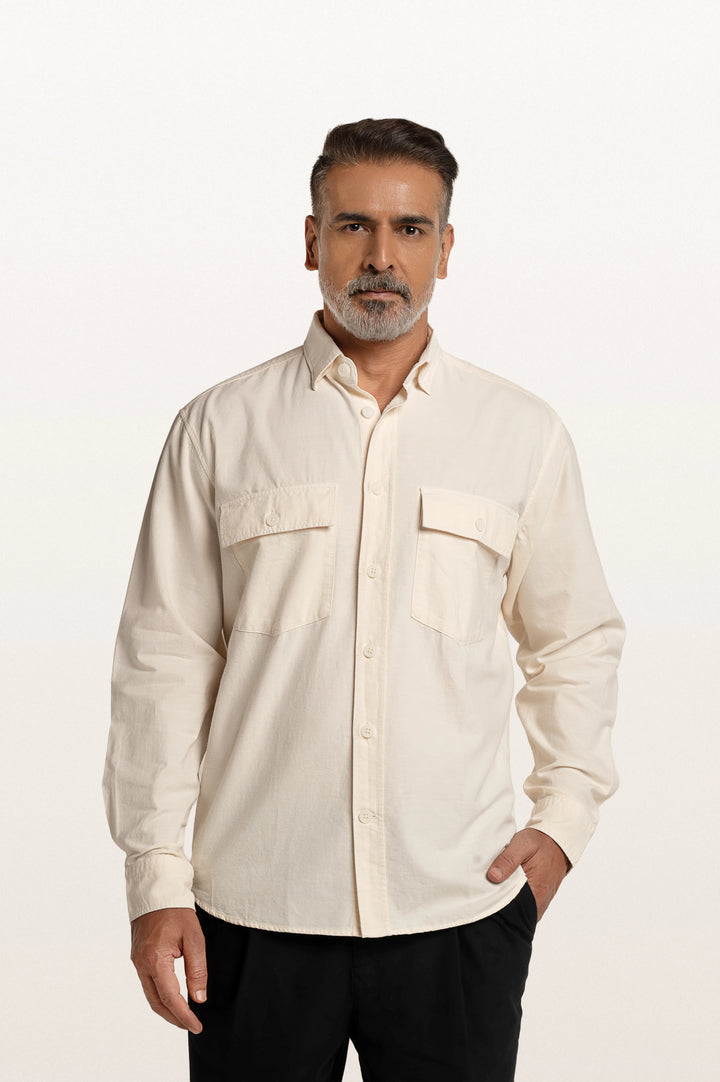 Sian Khadi Ivory Men's Smart Fit Shirt