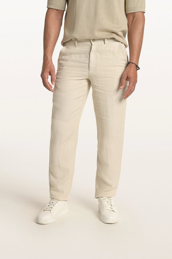 Dax Linen Light Beige Men's Slim Fit Trouser