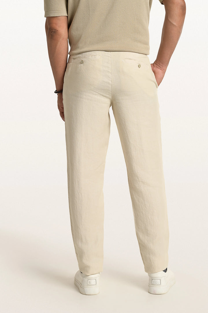 Dax Linen Light Beige Men's Slim Fit Trouser
