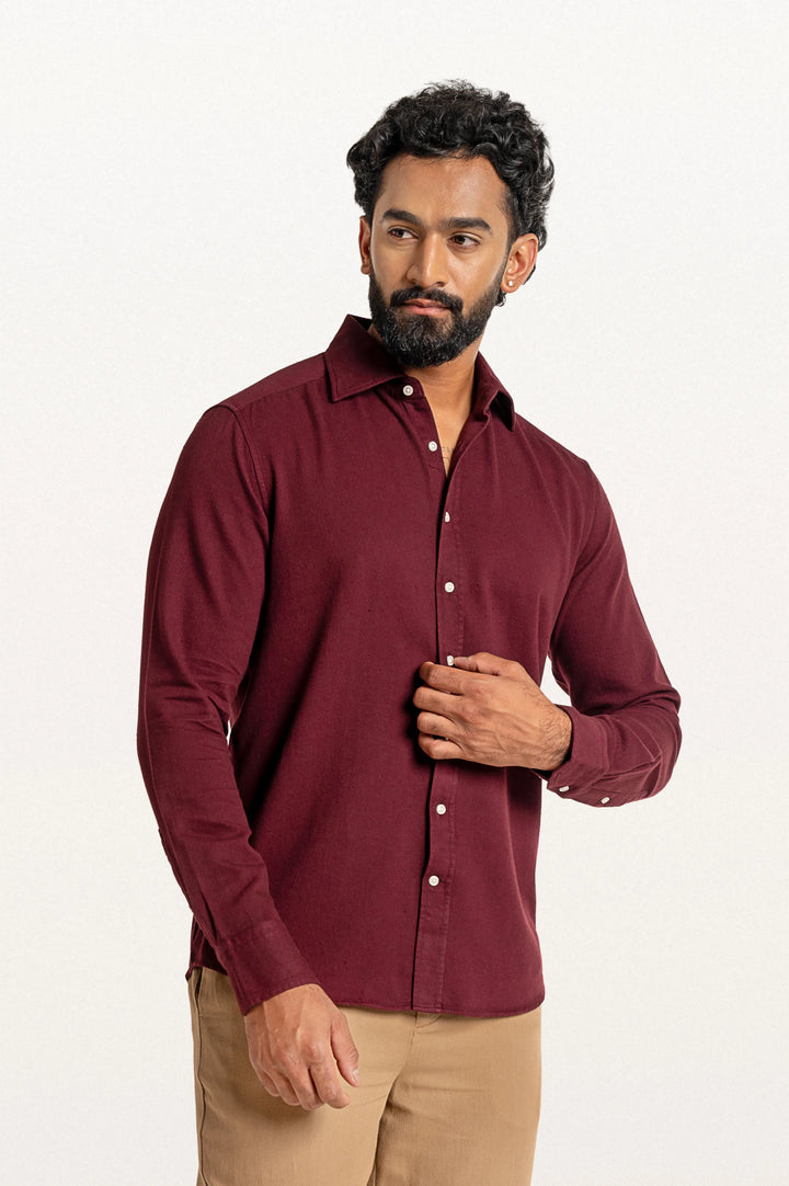 Sloane Red Wine Men's Slim Fit Shirt