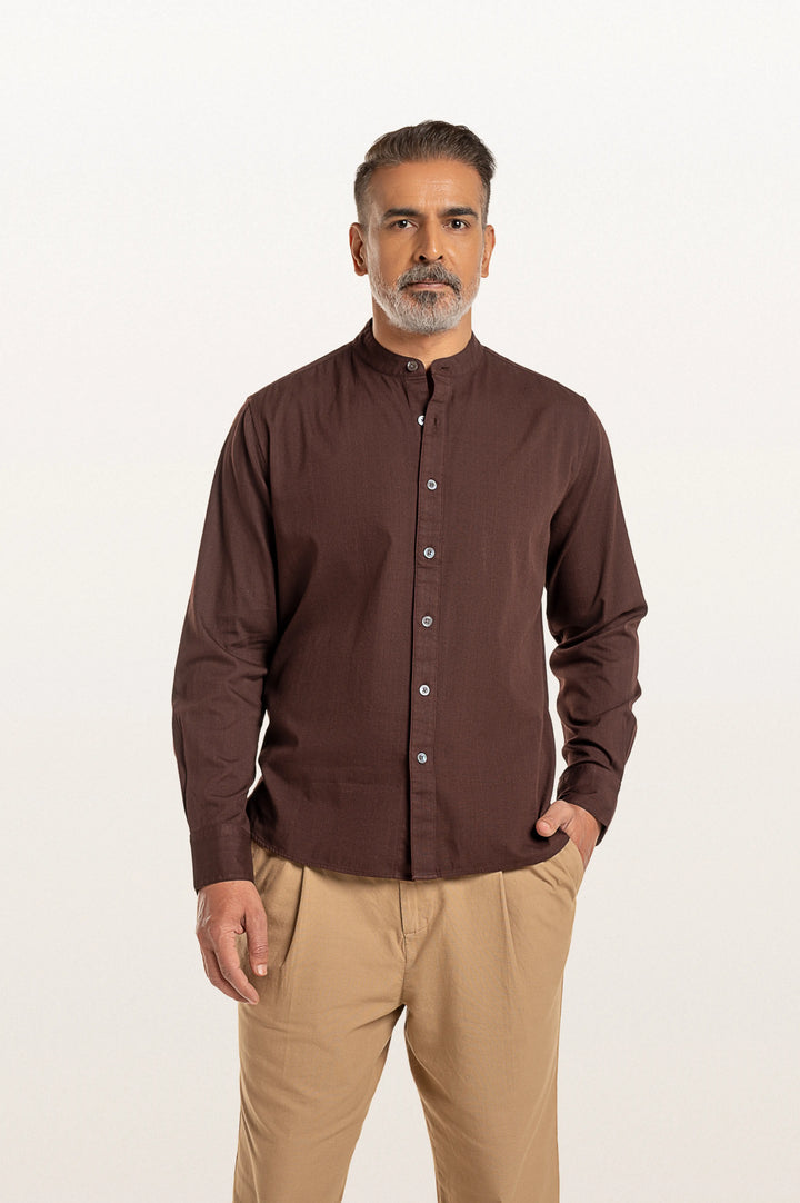 Puck Khadi Espresso Men's Smart Fit Shirt