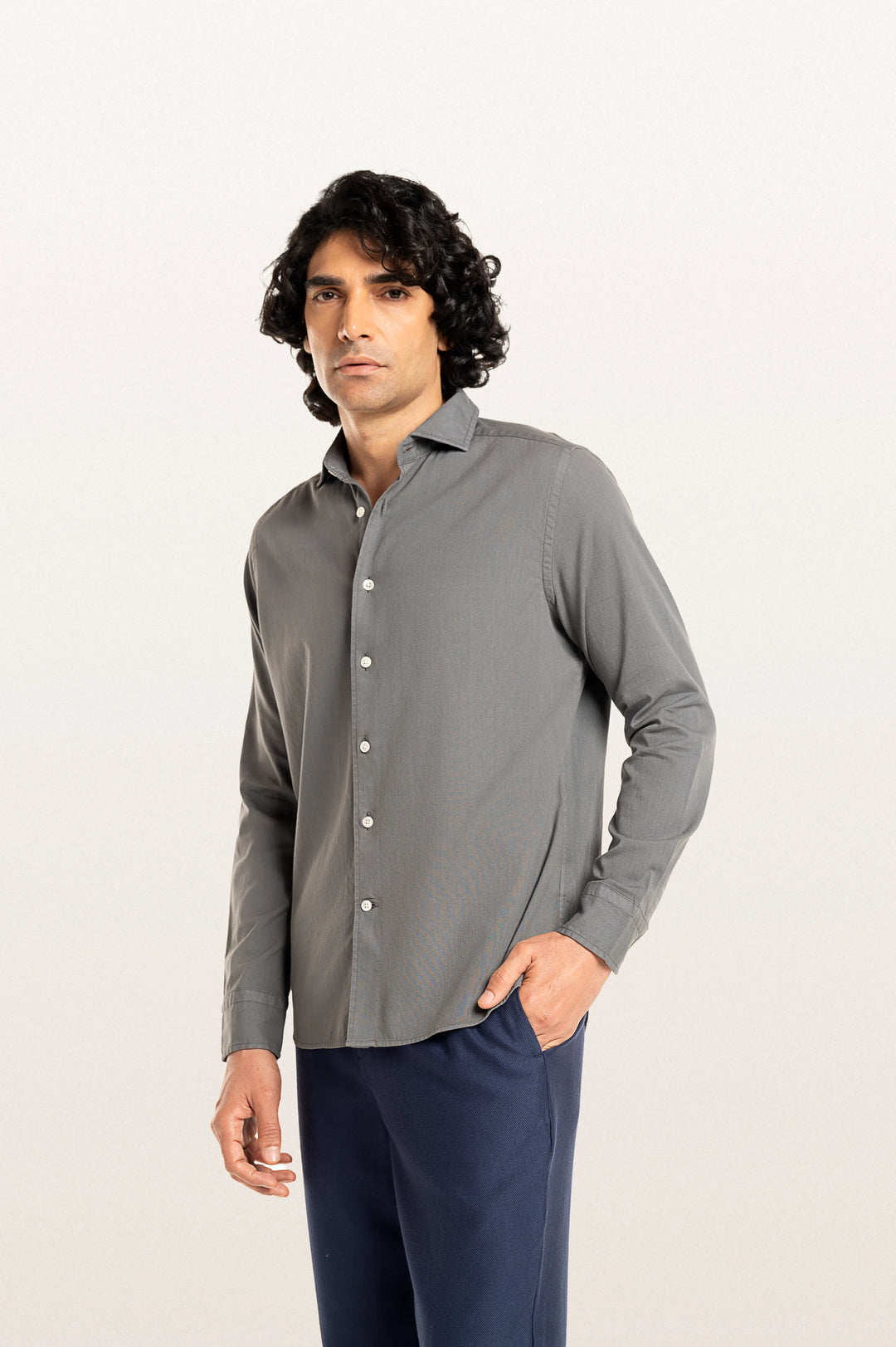 Finn Khadi Titanium Men's Smart Fit Shirt