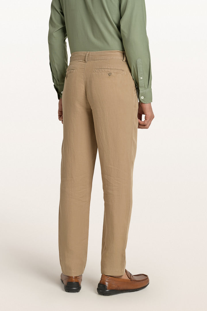 Dax Linen Sand Dune Men's Slim Fit Trouser