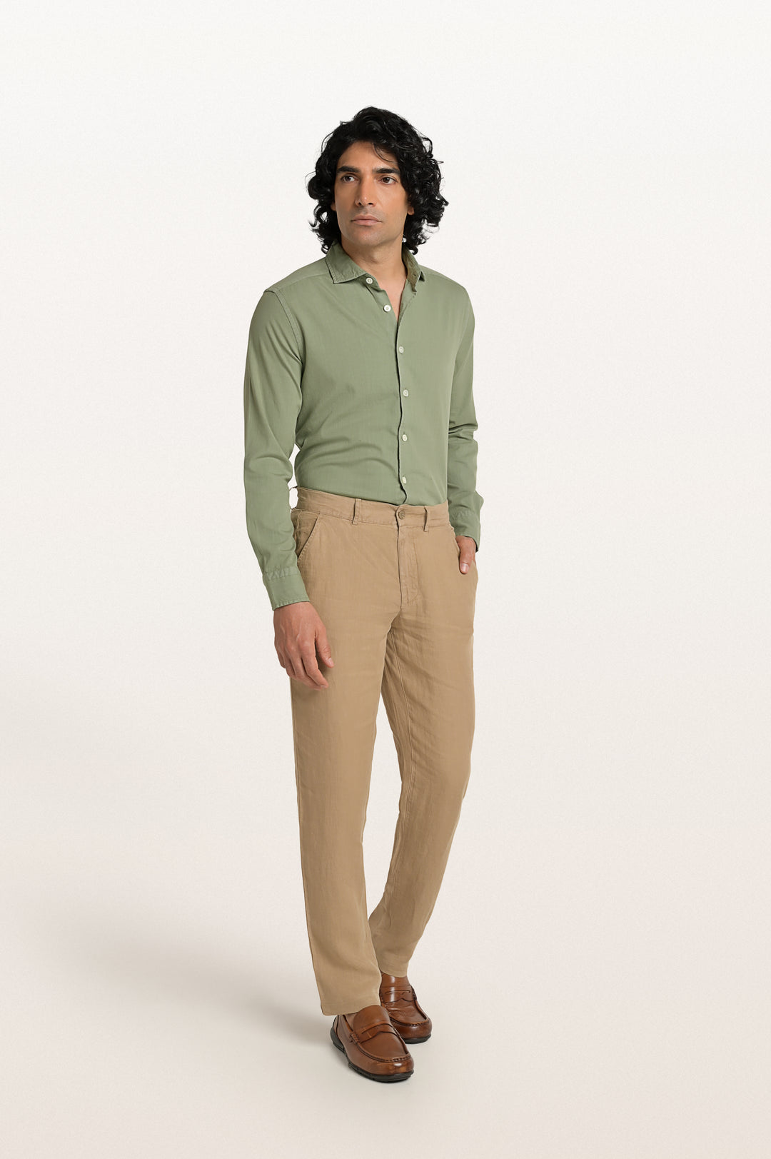 Dax Linen Sand Dune Men's Slim Fit Trouser