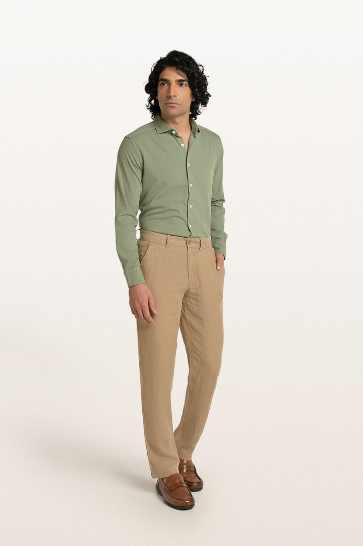 Dax Linen Sand Dune Men's Slim Fit Trouser