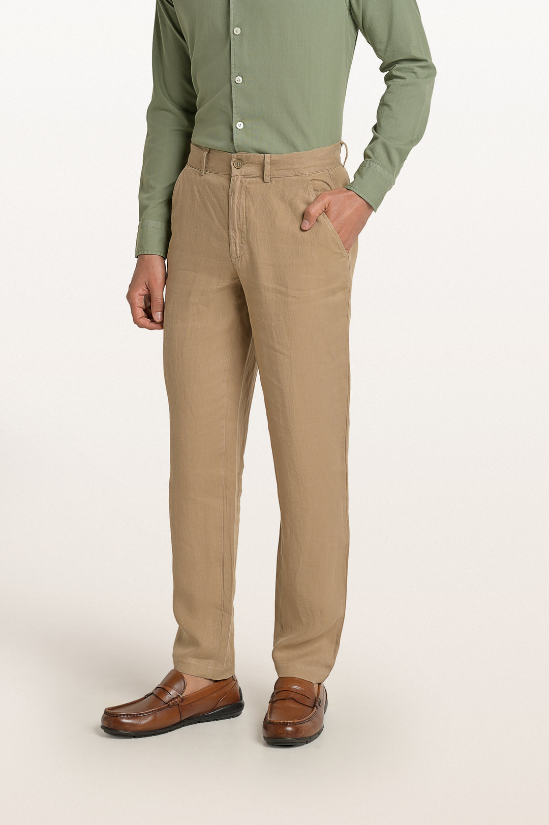 Dax Linen Sand Dune Men's Slim Fit Trouser