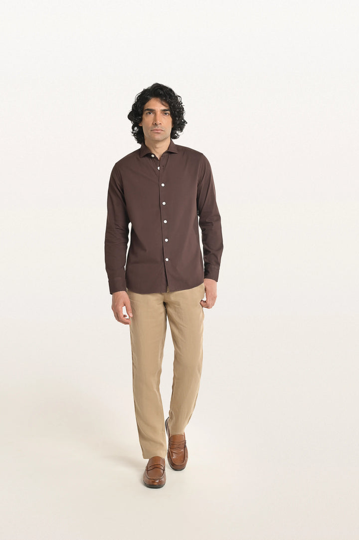 Finn Khadi Espresso Men's Smart Fit Shirt
