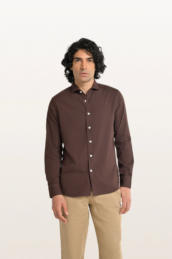 Finn Khadi Espresso Men's Smart Fit Shirt