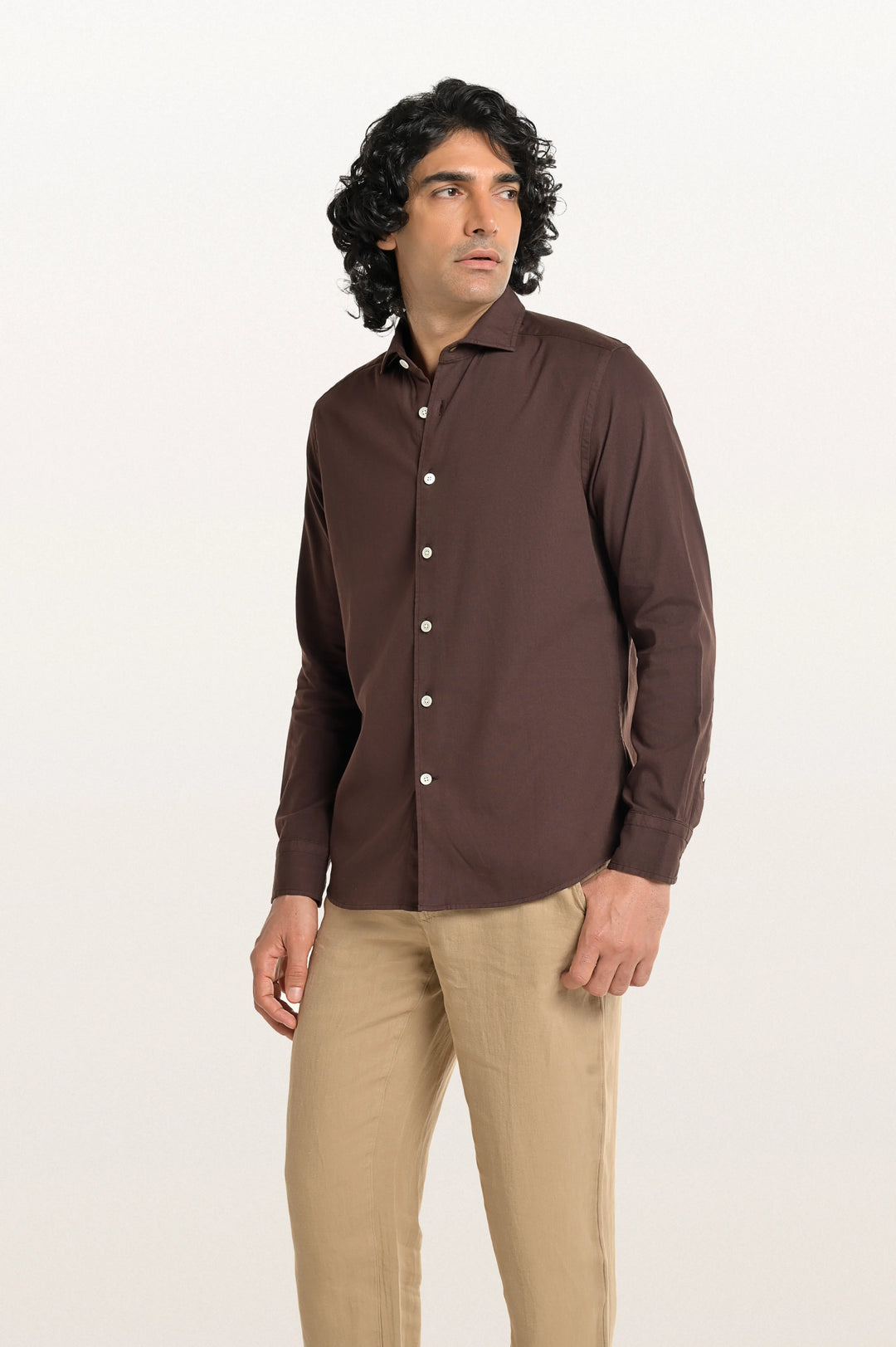 Finn Khadi Espresso Men's Smart Fit Shirt