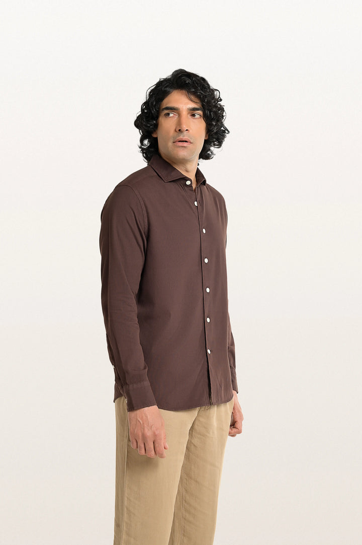 Finn Khadi Espresso Men's Smart Fit Shirt