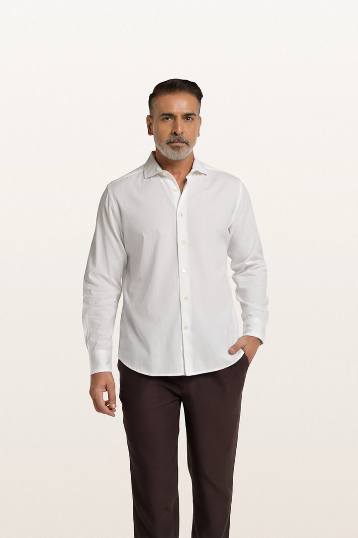Finn Khadi White Men's Smart Fit Shirt
