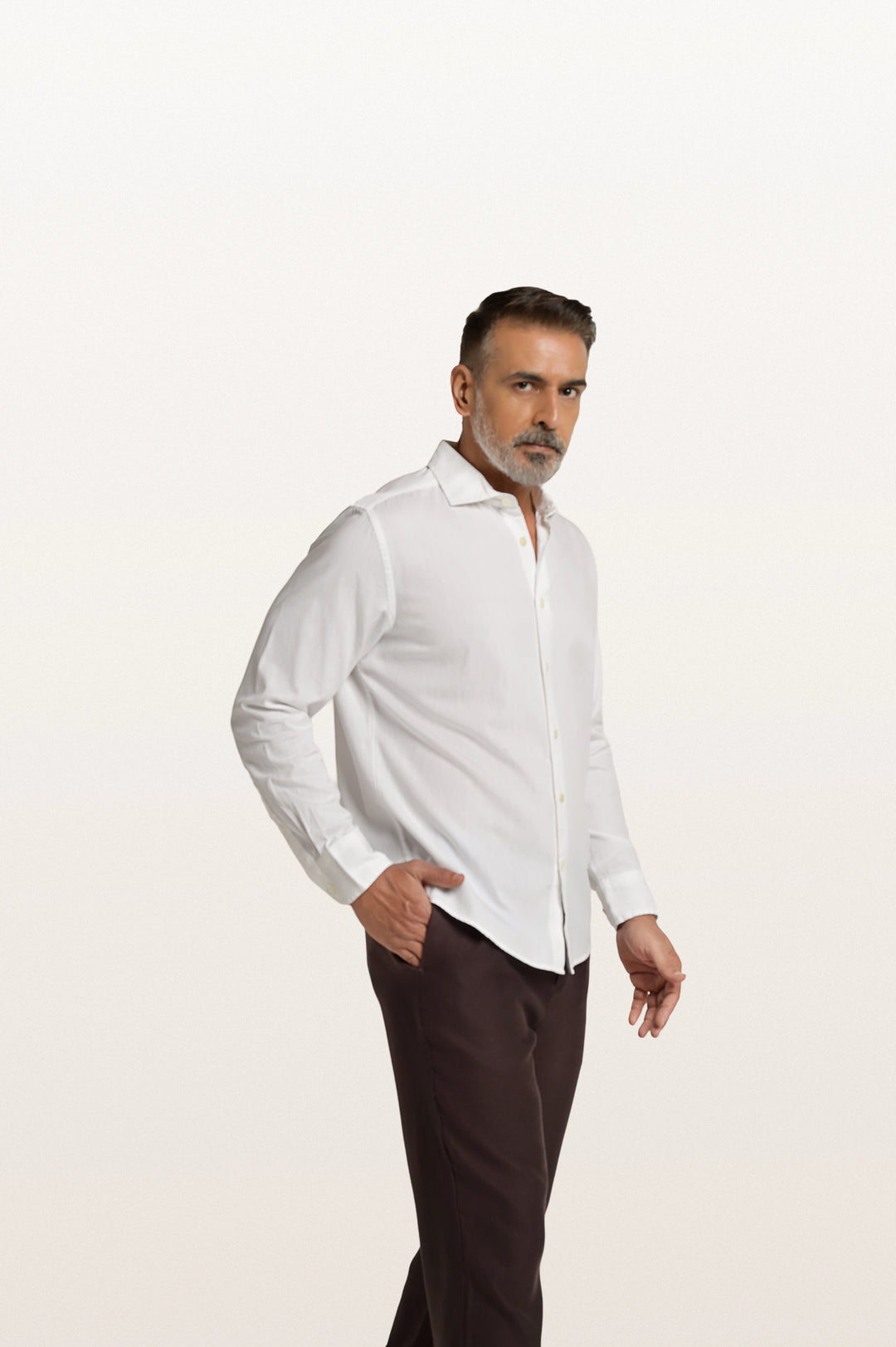 Finn Khadi White Men's Smart Fit Shirt
