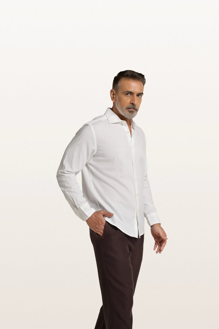 Finn Khadi White Men's Smart Fit Shirt