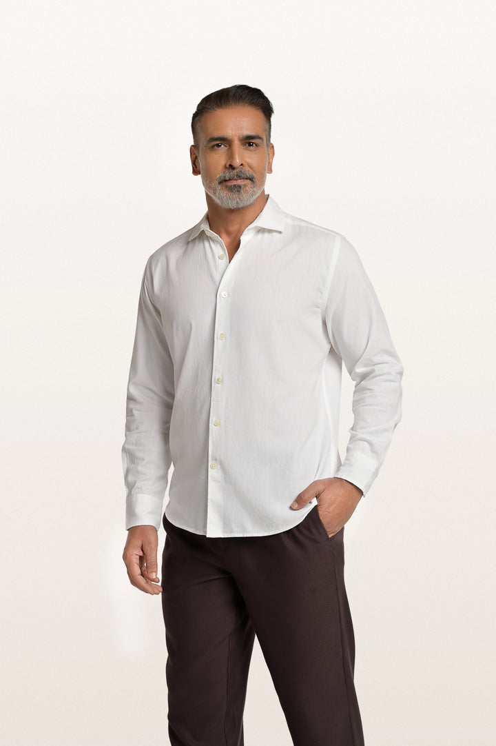 Finn Khadi White Men's Smart Fit Shirt