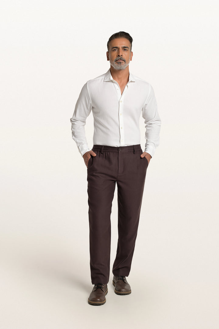 Finn Khadi White Men's Smart Fit Shirt