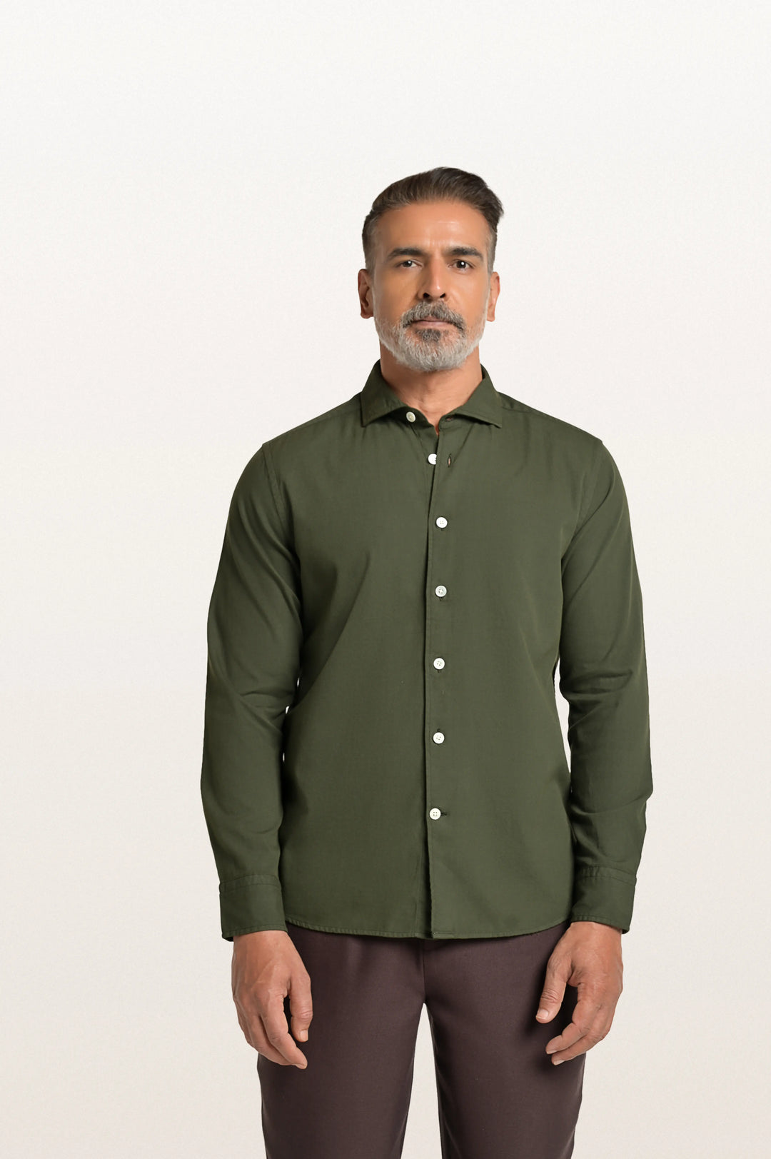Finn Khadi Bottle Green Men's Smart Fit Shirt