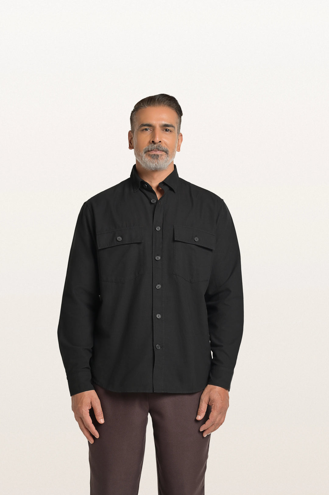 Sian Khadi Black Men's Smart Fit Shirt