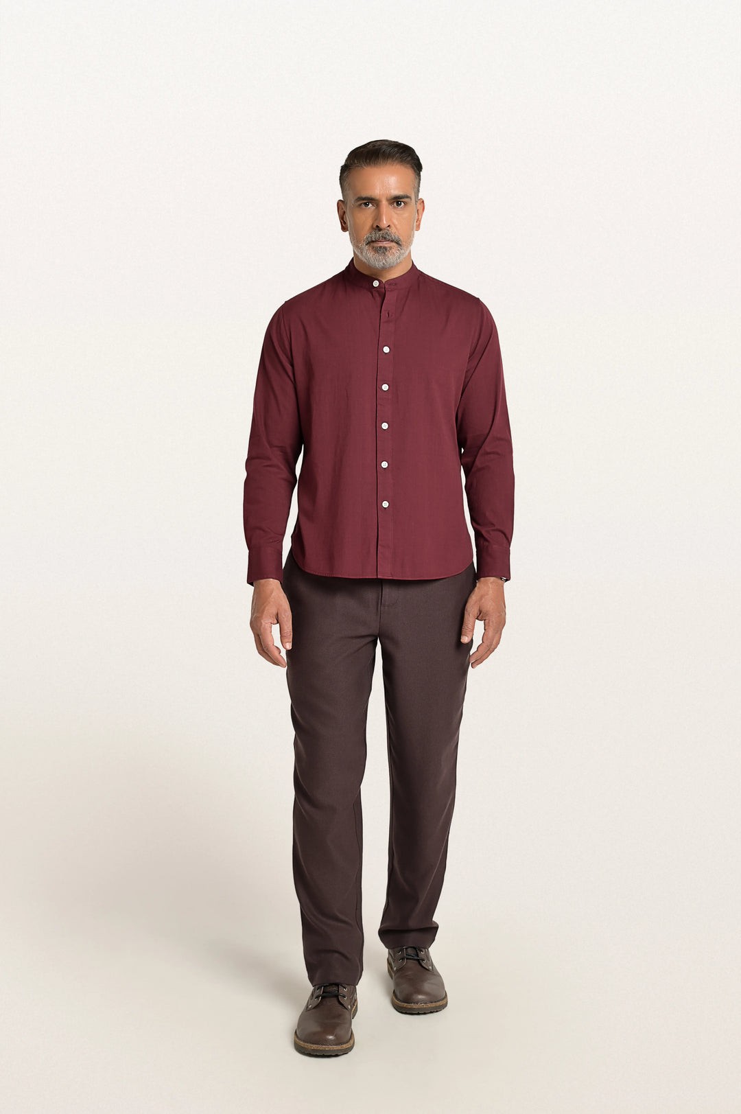Puck Khadi Red Wine Men's Smart Fit Shirt