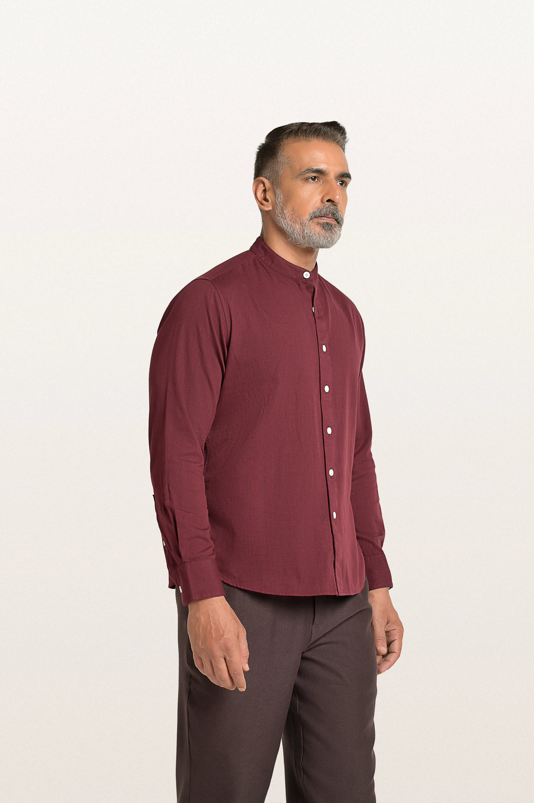 Puck Khadi Red Wine Men's Smart Fit Shirt