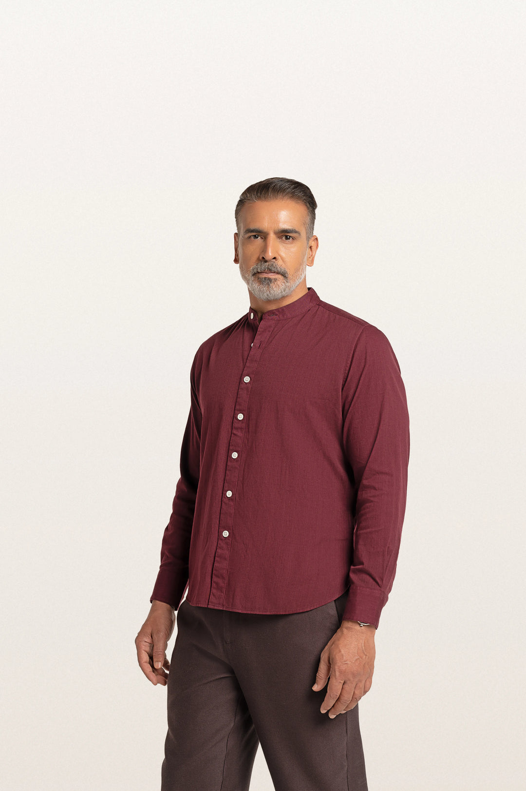Puck Khadi Red Wine Men's Smart Fit Shirt