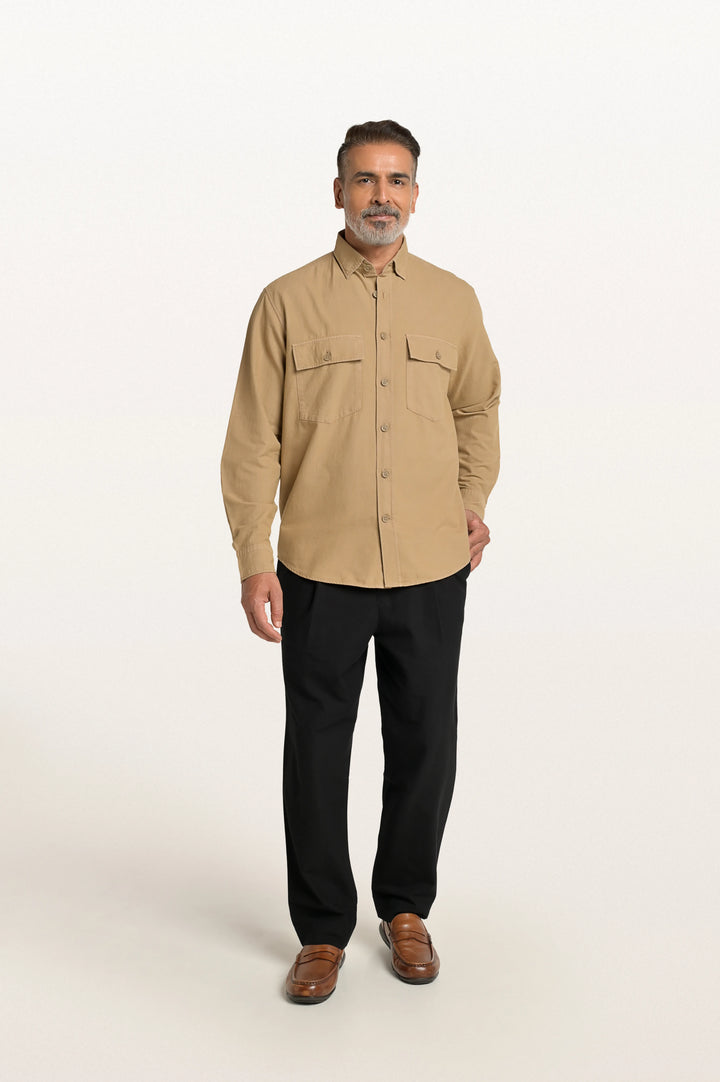 Sian Khadi Sand Dune Men's Smart Fit Shirt