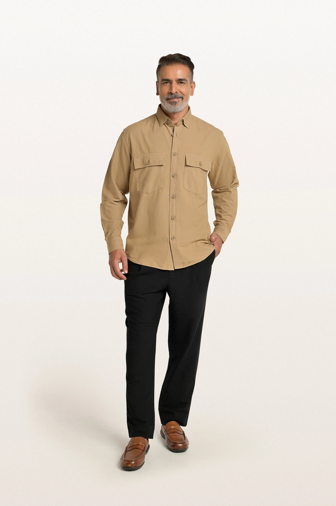 Sian Khadi Sand Dune Men's Smart Fit Shirt